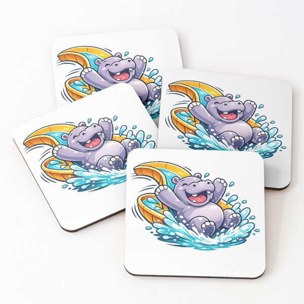 Item preview, Happy Hippo Slide – Fun Water Park Logo designed and sold by Dax Studio.