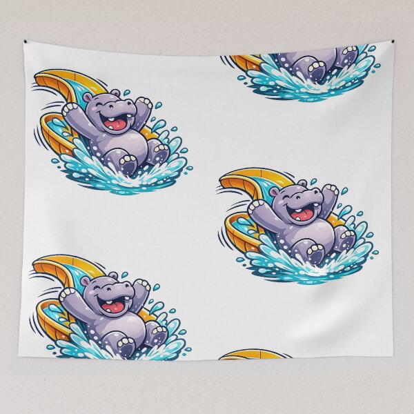 Item preview, Happy Hippo Slide – Fun Water Park Logo designed and sold by Dax Studio.