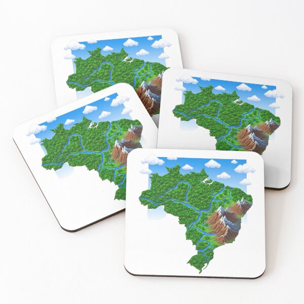 Item preview, Brazil Map Minecraft Style T-Shirt | Pixel Art Brazil Map | Blocky Brazilian Design designed and sold by HL. STUDIO ANIMES.