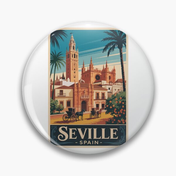 Item preview, Vintage Travel Seville Spain poster designed and sold by TulipaGraphics.
