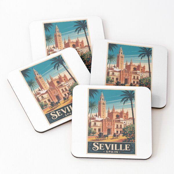 Item preview, Vintage Travel Seville Spain poster designed and sold by TulipaGraphics.