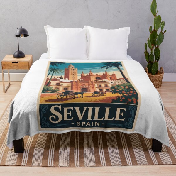 Item preview, Vintage Travel Seville Spain poster designed and sold by TulipaGraphics.