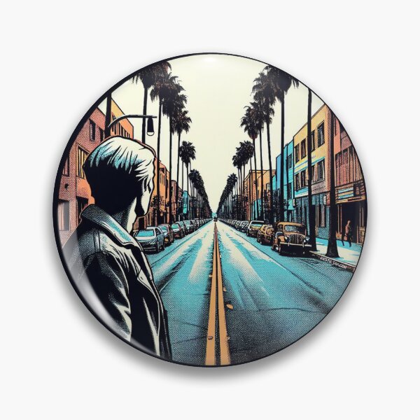 Item preview, Look Away Down Gower Avenue – Los Angeles Noir Illustration (Inspired by Desperadoes Under the Eaves) designed and sold by DiamondSkyShirt.