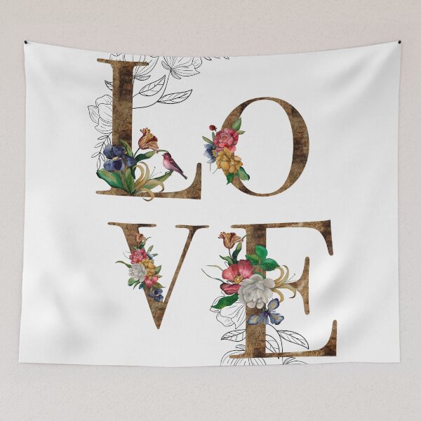 Item preview, Vintage Floral LOVE Typography – Romantic Botanical Letter Art designed and sold by Carftastic.
