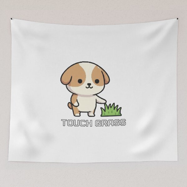 Item preview, Touch Grass Cute Dog designed and sold by TinyJoy Studio.