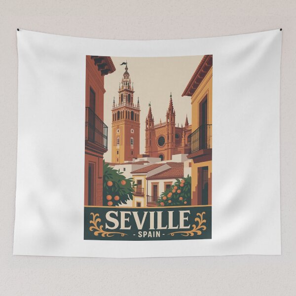 Item preview,  Vintage Travel Seville Spain poster designed and sold by TulipaGraphics.