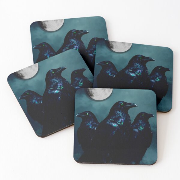 Item preview, three ravens – moonlight – dark fantasy animal art designed and sold by Traumrausch.