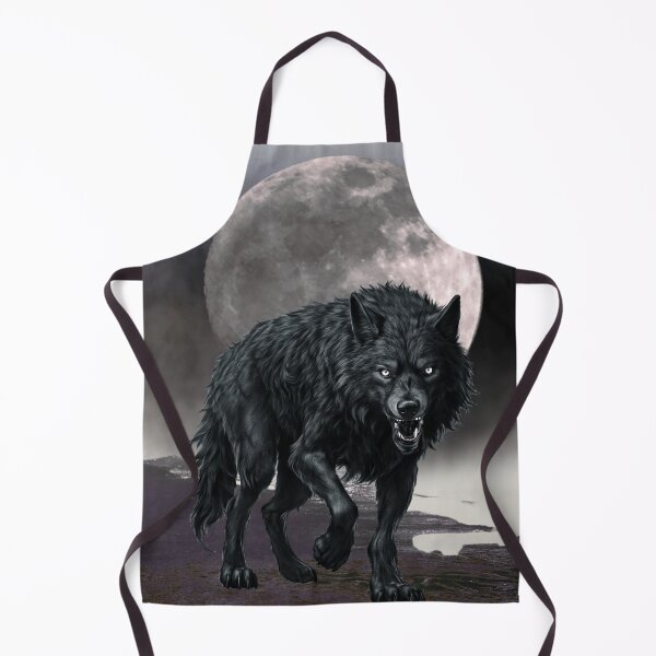 Item preview, black wolf – mystical moonlight – dark fantasy art designed and sold by Traumrausch.