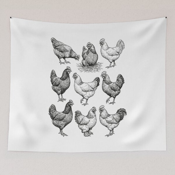 Item preview, Hens 90s Vintage Farm Lovers Tattoo Style designed and sold by MuniraWearify.
