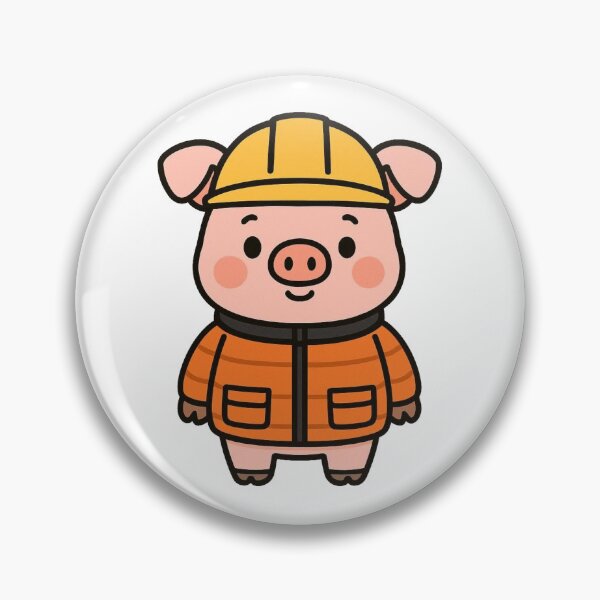 Item preview, Pig Construction Worker in Winter Jacket – Cute Job Animal designed and sold by Confuzz1ed.