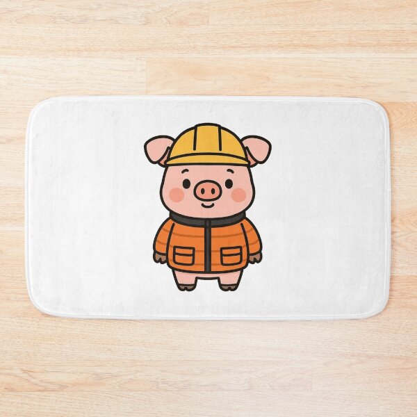 Item preview, Pig Construction Worker in Winter Jacket – Cute Job Animal designed and sold by Confuzz1ed.