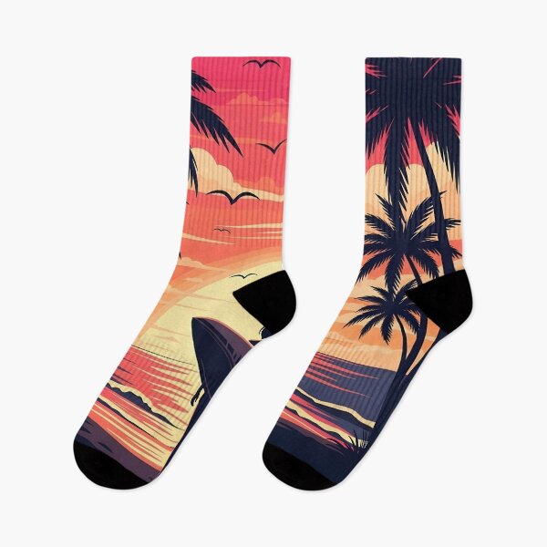 Item preview, Sunset Surfer Silhouette at Tropical Beach designed and sold by aaljone007.
