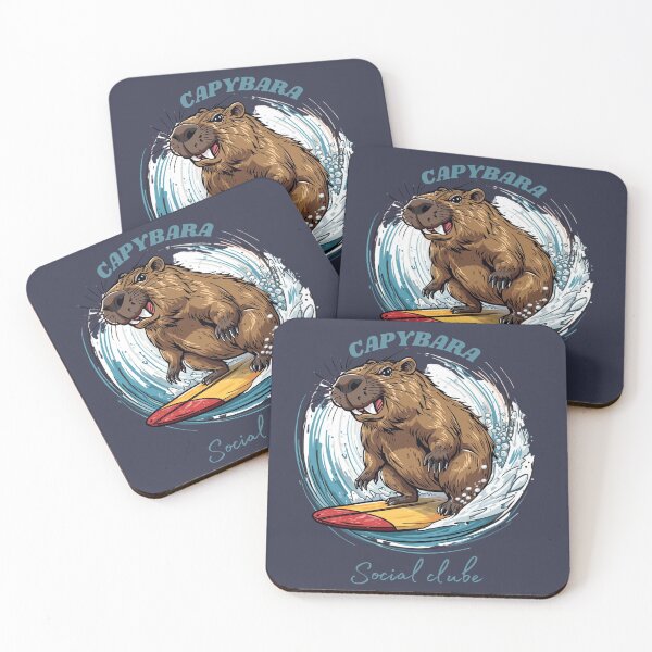 Item preview, Capybara Social Club – Surfing Capybara Riding the Waves designed and sold by JuanaDesigns.
