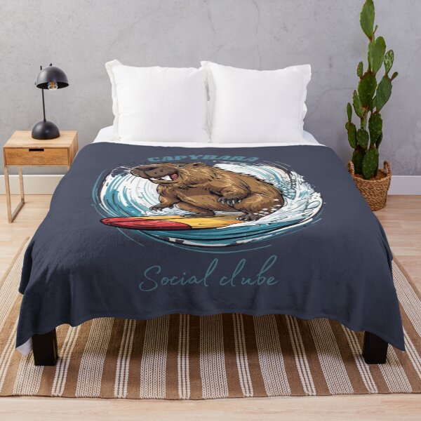 Item preview, Capybara Social Club – Surfing Capybara Riding the Waves designed and sold by JuanaDesigns.