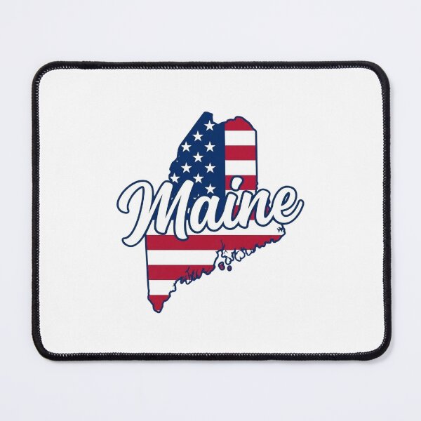 Item preview, Maine State American Flag Outline – Patriotic Pride Script designed and sold by Paper Drip.