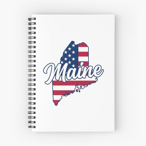 Item preview, Maine State American Flag Outline – Patriotic Pride Script designed and sold by Paper Drip.
