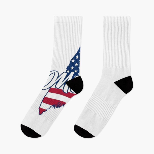 Item preview, Maine State American Flag Outline – Patriotic Pride Script designed and sold by Paper Drip.