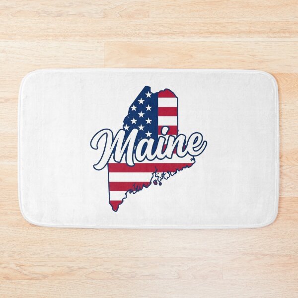 Item preview, Maine State American Flag Outline – Patriotic Pride Script designed and sold by Paper Drip.