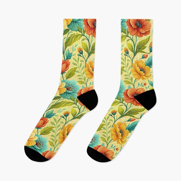 Item preview, Bright Summer Flowers in Yellow, Orange and Teal designed and sold by FunnyTeeByMe.