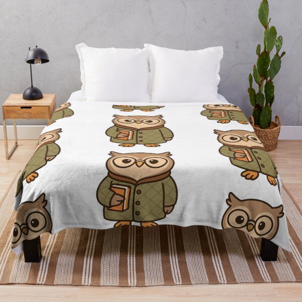 Item preview, Owl Librarian in Cozy Winter Coat – Cute Job Art designed and sold by Confuzz1ed.