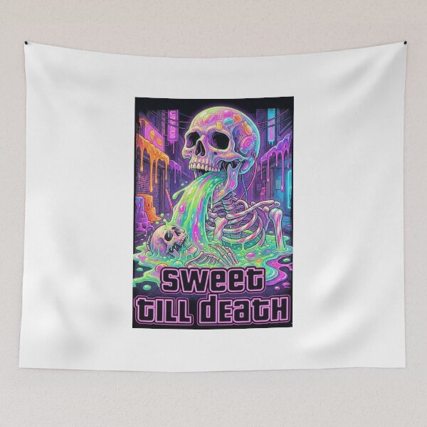 Item preview, Sweet Till Death - Neon Candy Skull Aesthetic designed and sold by MiracleDroplet.
