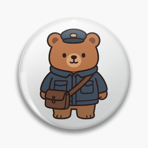 Item preview, Bear Postal Worker in Winter Jacket – Cute Job Animal designed and sold by Confuzz1ed.