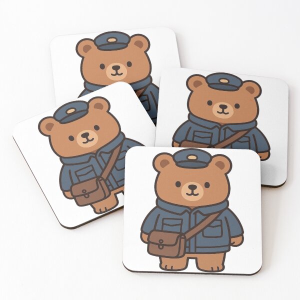 Item preview, Bear Postal Worker in Winter Jacket – Cute Job Animal designed and sold by Confuzz1ed.