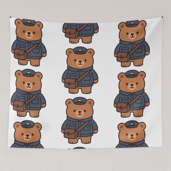 Item preview, Bear Postal Worker in Winter Jacket – Cute Job Animal designed and sold by Confuzz1ed.