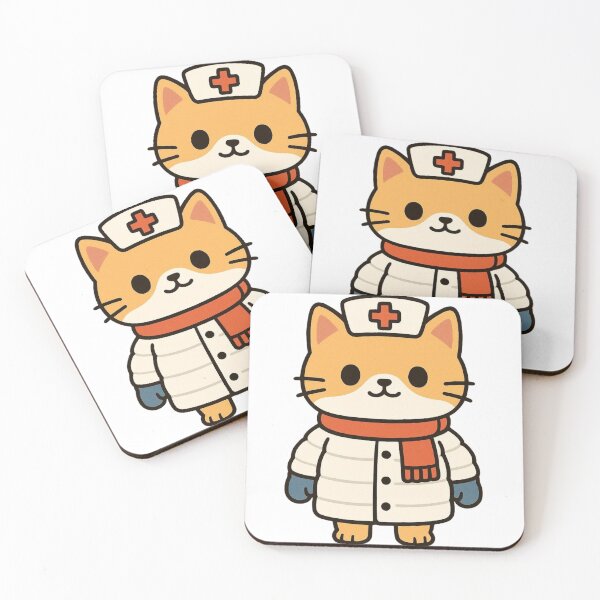 Item preview, Cat Nurse in Padded Coat – Cozy Winter Job Character designed and sold by Confuzz1ed.