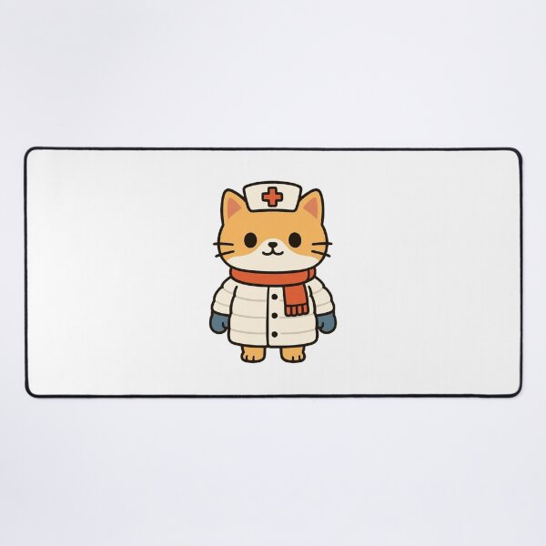 Item preview, Cat Nurse in Padded Coat – Cozy Winter Job Character designed and sold by Confuzz1ed.