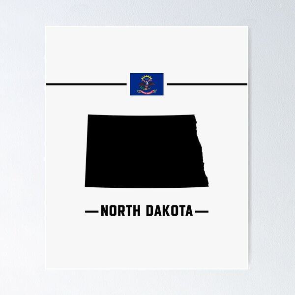 Item preview, North Dakota State Pride - Minimalist Map & Flag Silhouette designed and sold by mashmosh.