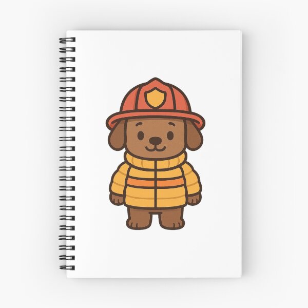 Item preview, Dog Firefighter in Puffy Jacket – Cute Winter Job Animal designed and sold by Confuzz1ed.