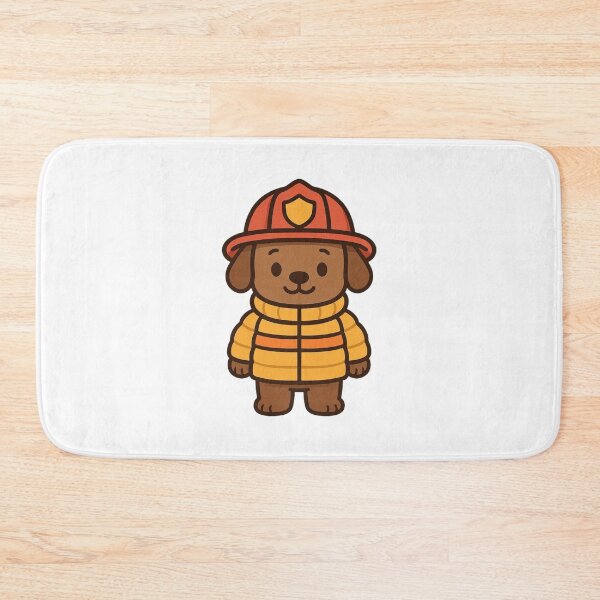 Item preview, Dog Firefighter in Puffy Jacket – Cute Winter Job Animal designed and sold by Confuzz1ed.