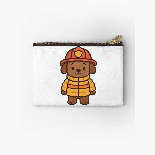 Item preview, Dog Firefighter in Puffy Jacket – Cute Winter Job Animal designed and sold by Confuzz1ed.