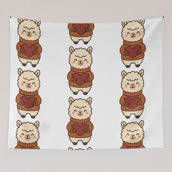 Item preview, Alpaca Holding Heart Scarf Bundle – Cozy Valentine Art designed and sold by Confuzz1ed.