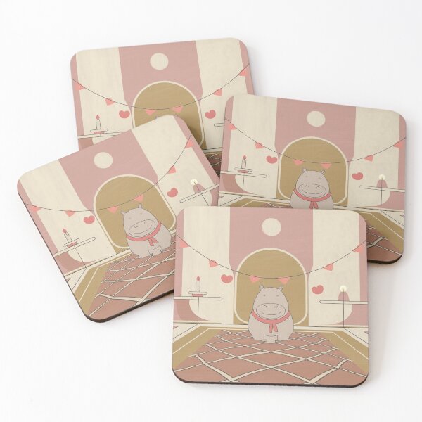 Item preview, Valentine Hippo Love Illustration designed and sold by NeatThingLover.