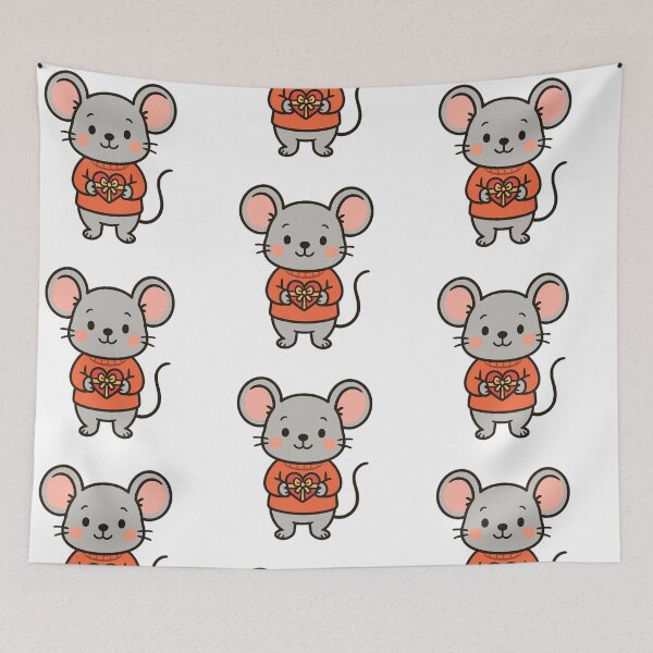 Item preview, Mouse Presenting Tiny Heart Gift – Cute Valentine Design designed and sold by Confuzz1ed.