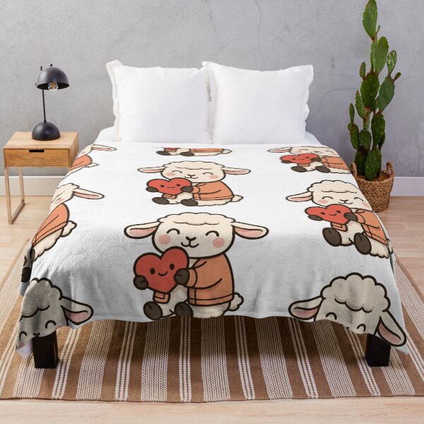 Item preview, Lamb Hugging Plush Heart – Soft Valentine Animal Art designed and sold by Confuzz1ed.