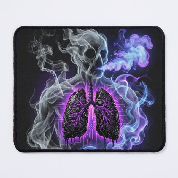 Item preview, Clouds That Kill - Anti-Smoking Glitch Art Skull & Lungs designed and sold by MiracleDroplet.