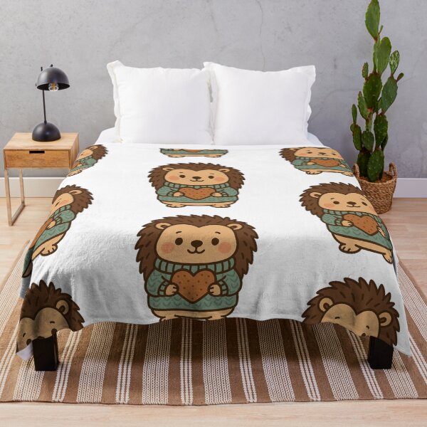 Item preview, Cozy Hedgehog Holding Heart Cookie – Cute Valentine Animal designed and sold by Confuzz1ed.