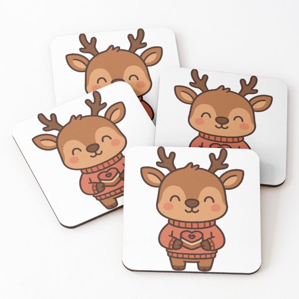 Item preview, Deer Holding Heart Cake – Sweet Valentine Animal Design designed and sold by Confuzz1ed.
