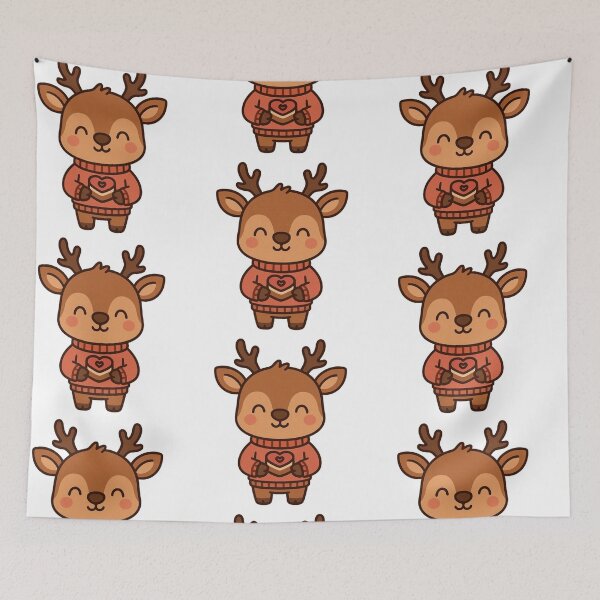 Item preview, Deer Holding Heart Cake – Sweet Valentine Animal Design designed and sold by Confuzz1ed.