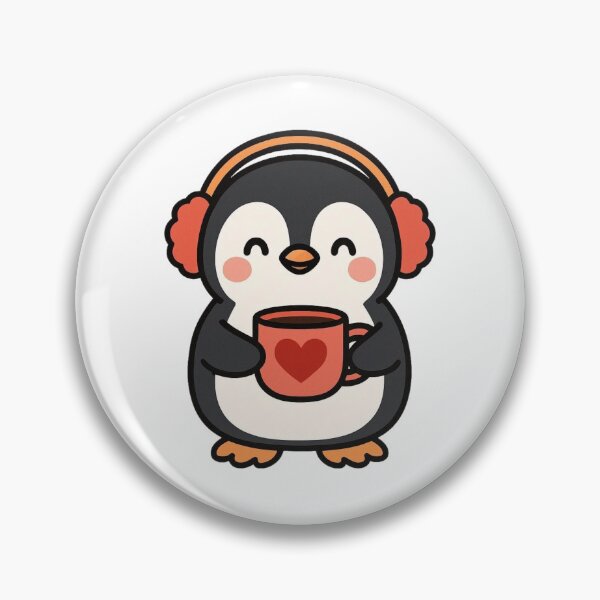 Item preview, Penguin Holding Heart Mug – Cozy Valentine Animal Art designed and sold by Confuzz1ed.