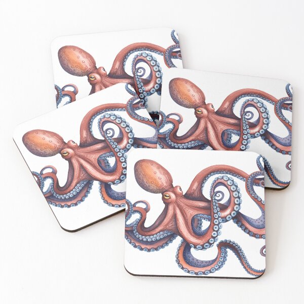Artikelvorschau, Aquarellillustration eines Oktopus im Ozean entworfen und verkauft von Rutvain.