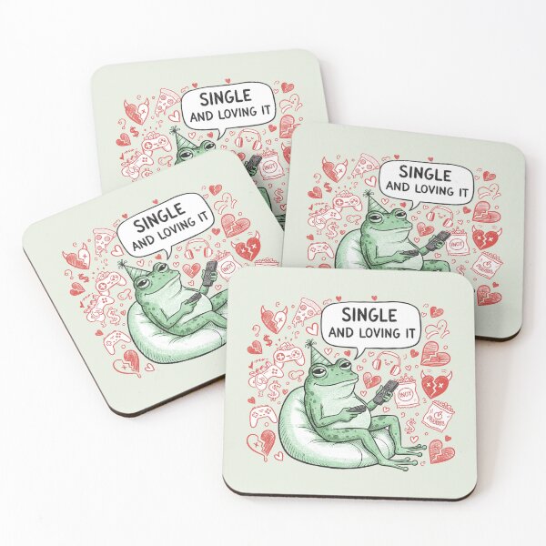 Item preview, Single & Loving It – Chill Frog Anti-Valentine's Day Design designed and sold by PixelQ.