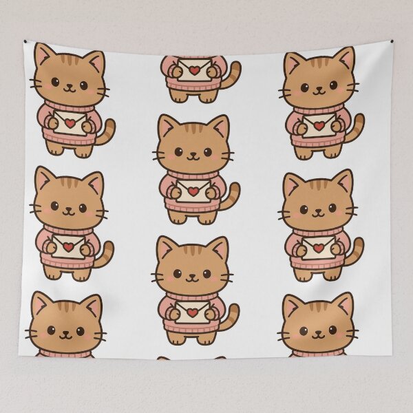 Item preview, Cute Cat Holding Love Letter – Valentine Animal Illustration designed and sold by Confuzz1ed.
