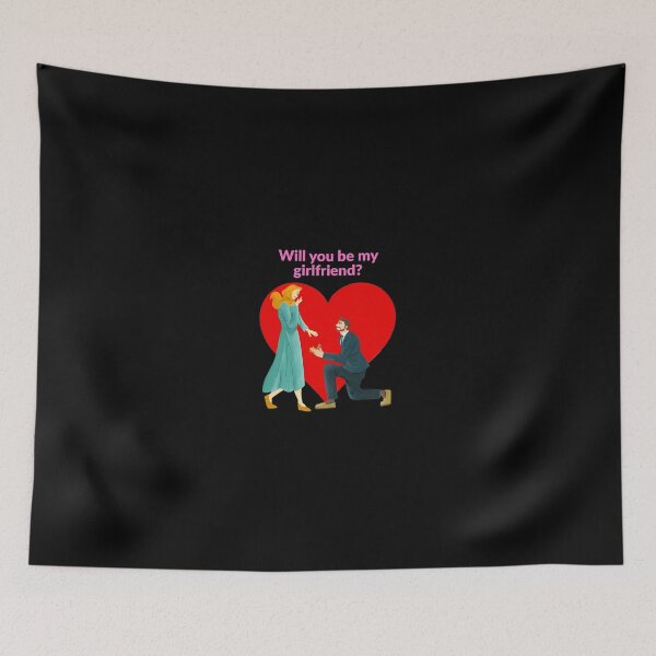 Item preview, Romantic "Will You Be My Girlfriend?" Proposal Illustration designed and sold by PhantomArtStore.