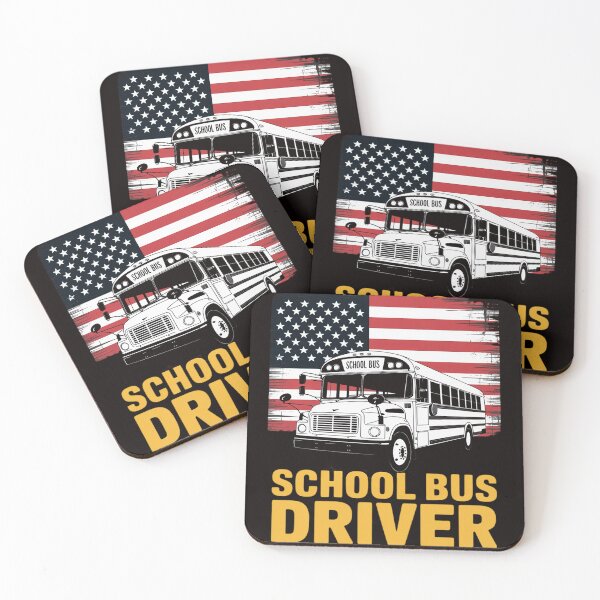 Artikelvorschau, Schulbusfahrer mit amerikanischer Flagge entworfen und verkauft von RONALPARAD.