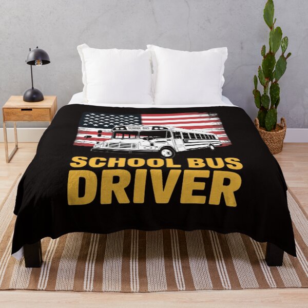 Artikelvorschau, Schulbusfahrer mit amerikanischer Flagge entworfen und verkauft von RONALPARAD.