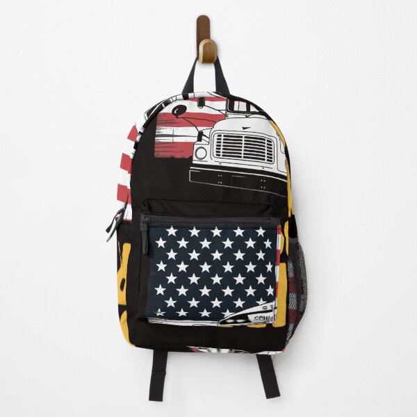 Artikelvorschau, Schulbusfahrer mit amerikanischer Flagge entworfen und verkauft von RONALPARAD.
